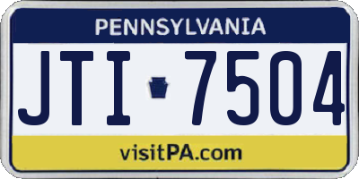 PA license plate JTI7504