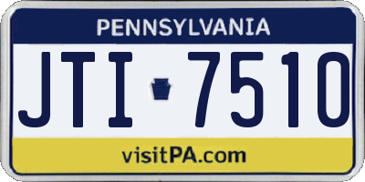 PA license plate JTI7510