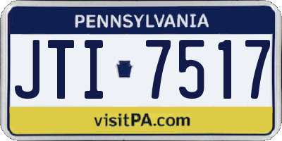 PA license plate JTI7517