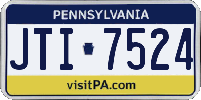 PA license plate JTI7524
