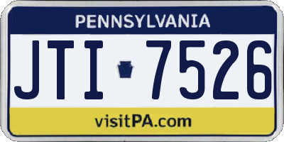 PA license plate JTI7526
