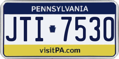 PA license plate JTI7530