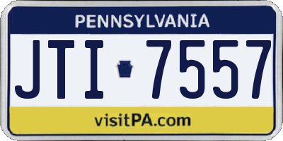PA license plate JTI7557