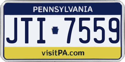 PA license plate JTI7559
