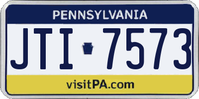 PA license plate JTI7573