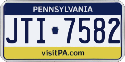 PA license plate JTI7582