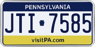 PA license plate JTI7585