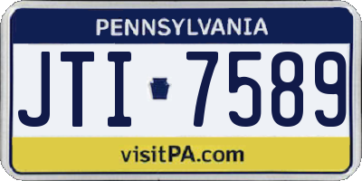 PA license plate JTI7589