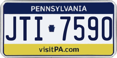 PA license plate JTI7590
