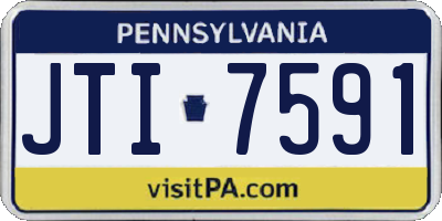 PA license plate JTI7591