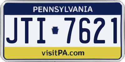 PA license plate JTI7621