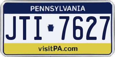PA license plate JTI7627