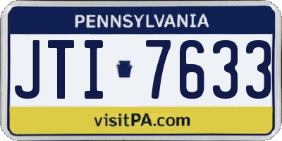 PA license plate JTI7633