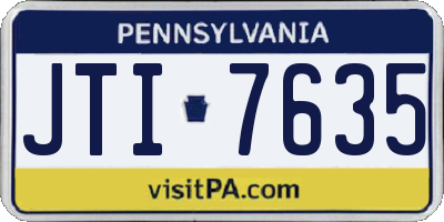 PA license plate JTI7635