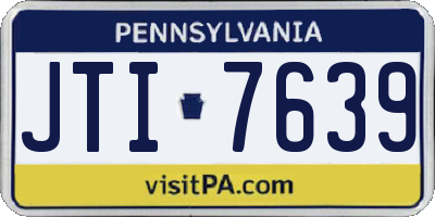 PA license plate JTI7639