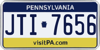 PA license plate JTI7656