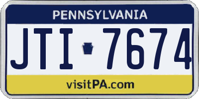 PA license plate JTI7674