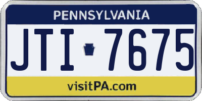 PA license plate JTI7675