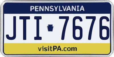 PA license plate JTI7676
