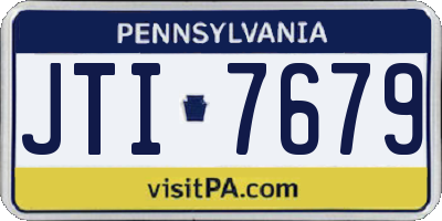 PA license plate JTI7679