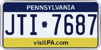PA license plate JTI7687