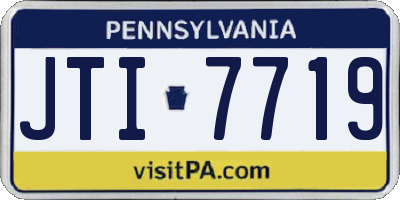 PA license plate JTI7719