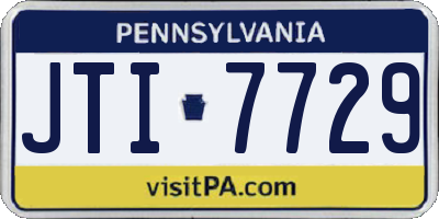 PA license plate JTI7729