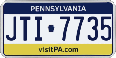 PA license plate JTI7735