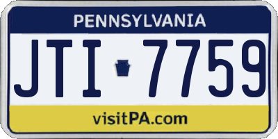 PA license plate JTI7759