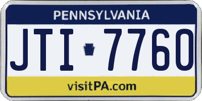 PA license plate JTI7760