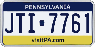 PA license plate JTI7761