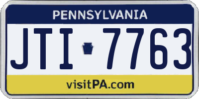 PA license plate JTI7763