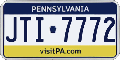PA license plate JTI7772