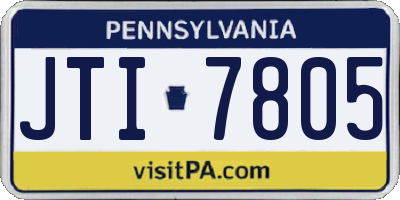 PA license plate JTI7805