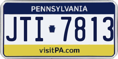 PA license plate JTI7813