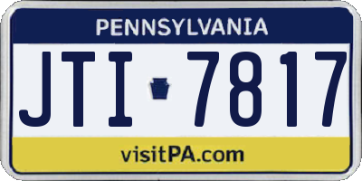 PA license plate JTI7817