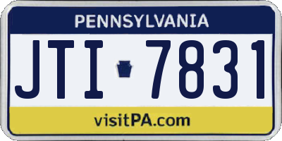 PA license plate JTI7831