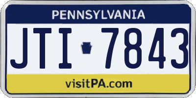 PA license plate JTI7843