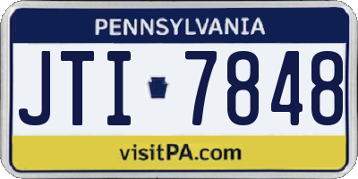 PA license plate JTI7848