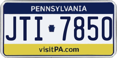 PA license plate JTI7850