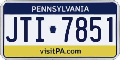 PA license plate JTI7851