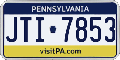 PA license plate JTI7853