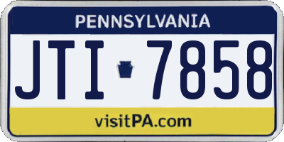 PA license plate JTI7858
