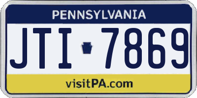 PA license plate JTI7869