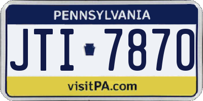 PA license plate JTI7870