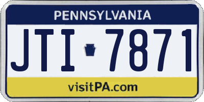 PA license plate JTI7871