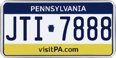 PA license plate JTI7888