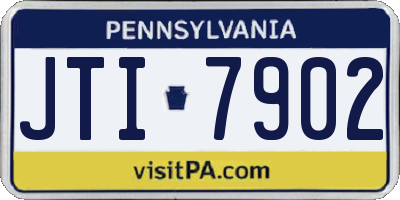 PA license plate JTI7902