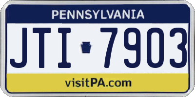 PA license plate JTI7903