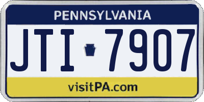 PA license plate JTI7907